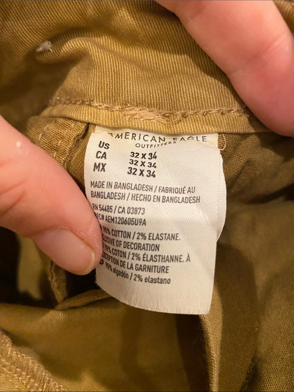 American Eagle Outfitters Men's Tan Chino Trousers